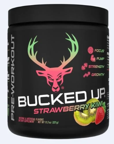 BUCKED UP PRE-WORKOUT - STRAWBERRY KIWI 30 SERVINGS 1 BUCKED UP PRE-WORKOUT - STRAWBERRY KIWI 30 SERVINGS