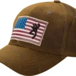 BROWNING CAP LIBERTY WAX FLAG - BUCK MARK LOGO DARK BROWN ADJ 2 308776881