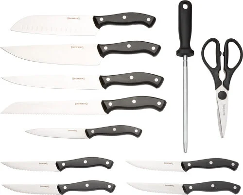 BROWNING KNIFE KITCHEN SET W/ - BUTCHER BLOCK 1 BROWNING KNIFE KITCHEN SET W/ - BUTCHER BLOCK