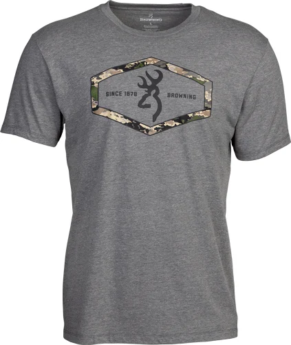 BROWNING SS T-SHIRT BROWNING - HEXLOCK HEATHER GRAY XXLARGE 2 BROWNING SS T-SHIRT BROWNING - HEXLOCK HEATHER GRAY XXLARGE - Image 2