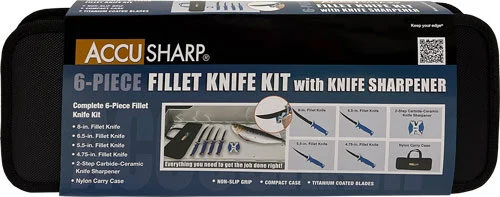 ACCUSHARP 6-PIECE FILLET KNIFE - KIT W/SHARPENER & ZIP CASE 2 ACCUSHARP 6-PIECE FILLET KNIFE - KIT W/SHARPENER & ZIP CASE - Image 2