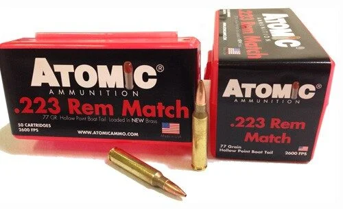 ATOMIC 223 REM 77GR MATCH BTHP - 50RD 10BX/CS 1 ATOMIC 223 REM 77GR MATCH BTHP - 50RD 10BX/CS