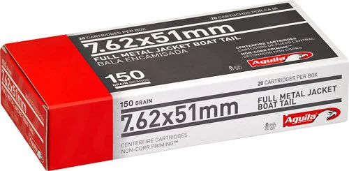 AGUILA 7.62X51 150GR FMJ-BT - 20RD 25BX/CS 1 AGUILA 7.62X51 150GR FMJ-BT - 20RD 25BX/CS