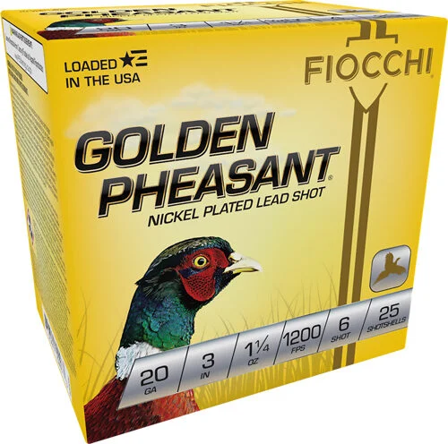 FIOCCHI GOLDEN PHEASANT 20GA - 3" 1-1/4OZ #6 25RD 10BX/CS 1 FIOCCHI GOLDEN PHEASANT 20GA - 3" 1-1/4OZ #6 25RD 10BX/CS