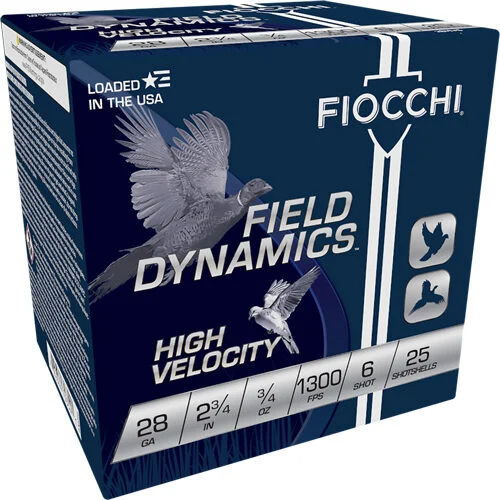 FIOCCHI 28GA 2.75" 3/4OZ #6 - 1300FPS 25RD 10BX/CS 1 FIOCCHI 28GA 2.75" 3/4OZ #6 - 1300FPS 25RD 10BX/CS