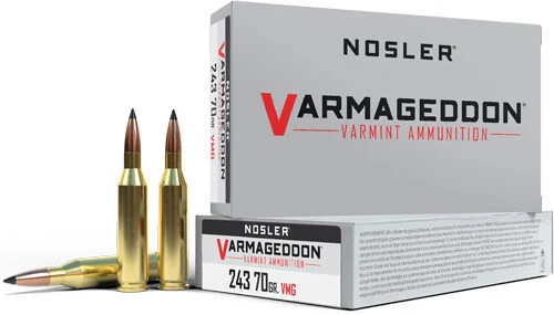 NOSLER VARMAGEDDON 243 WIN - 70GR FBT 20RD 10BX/CS 1 NOSLER VARMAGEDDON 243 WIN - 70GR FBT 20RD 10BX/CS