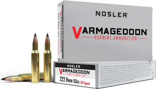 NOSLER VARMAGEDDON 222 REM - 50GR FBT 20RD 20BX/CS 1 NOSLER VARMAGEDDON 222 REM - 50GR FBT 20RD 20BX/CS