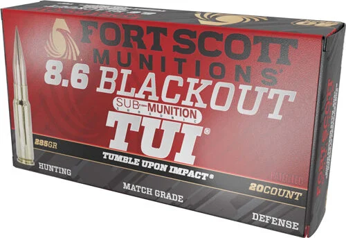 FORT SCOTT 8.6 BLACKOUT 285GR - TUI SOLID COPPER 20RD 10BX/C 1 FORT SCOTT 8.6 BLACKOUT 285GR - TUI SOLID COPPER 20RD 10BX/C