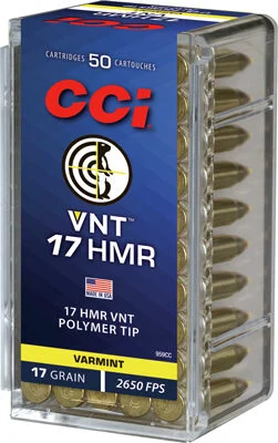 CCI VNT 17HMR 17GR VARMINT - TIPPED 2650FPS 50RD 40BX/CS 1 CCI VNT 17HMR 17GR VARMINT - TIPPED 2650FPS 50RD 40BX/CS
