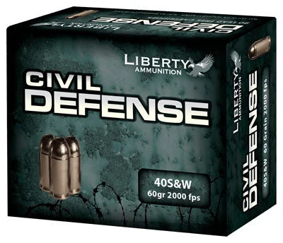 LIBERTY CIVIL DEFENSE - 40 SW 60GR HP 20RD 10BX/CS 1 LIBERTY CIVIL DEFENSE - 40 SW 60GR HP 20RD 10BX/CS
