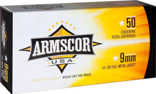 ARMSCOR 9MM LUGER 147GR FMJ - 50RD 20BX/CS SUBSONIC 1 ARMSCOR 9MM LUGER 147GR FMJ - 50RD 20BX/CS SUBSONIC