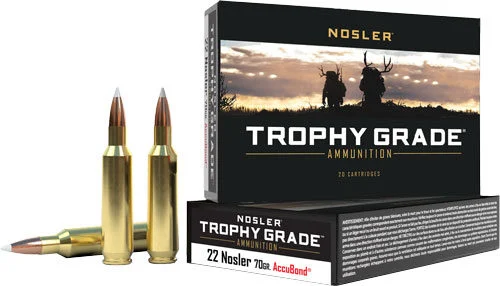 NOSLER TROPHY GRADE 22 NOSLER - 70GR ACCUBOND TIP 20RD 10BX/CS 1 NOSLER TROPHY GRADE 22 NOSLER - 70GR ACCUBOND TIP 20RD 10BX/CS