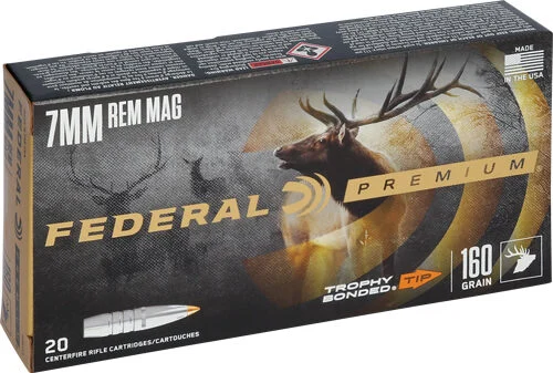 FEDERAL PREMIUM 7MM REM MAG - 160GR BONDED TIP 20RD 10BX/CS 1 FEDERAL PREMIUM 7MM REM MAG - 160GR BONDED TIP 20RD 10BX/CS
