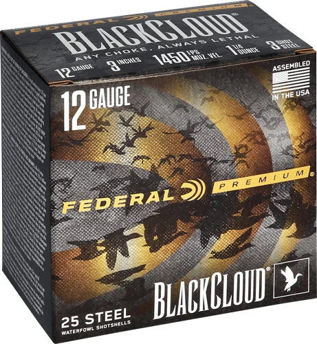 FEDERAL BLACK CLOUD 12GA 3" - 1-1/4OZ #3 1450FPS 25RD 10BX/C 1 FEDERAL BLACK CLOUD 12GA 3" - 1-1/4OZ #3 1450FPS 25RD 10BX/C
