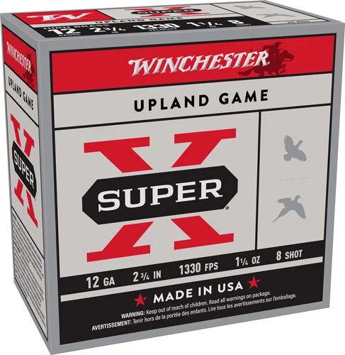 WINCHESTER SUPER-X 12GA 2.75" - 1-1/4OZ #8 1330FPS 25RD 10BX/C 1 WINCHESTER SUPER-X 12GA 2.75" - 1-1/4OZ #8 1330FPS 25RD 10BX/C
