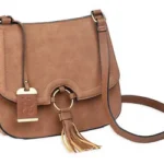 BULLDOG CROSS BODY PURSE CAMEL SUEDE 2 BDP 034 1