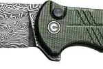 CIVIVI KNIFE COGENT 3.47" - GREEN MICARTA/DAMASCUS BTTNLK 2 C20038DDS1