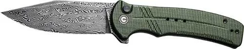 CIVIVI KNIFE COGENT 3.47" - GREEN MICARTA/DAMASCUS BTTNLK 1 CIVIVI KNIFE COGENT 3.47" - GREEN MICARTA/DAMASCUS BTTNLK