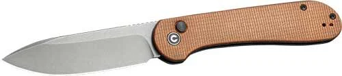CIVIVI KNIFE ELEMENTUM 3.47" - BROWN MICARTA/GRAY STONEWASHED 1 CIVIVI KNIFE ELEMENTUM 3.47" - BROWN MICARTA/GRAY STONEWASHED