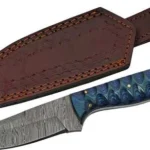 SZCO RITE EDGE 4" BLUE TWISTED - WOOD HUNTER DAMASCUS W/SHTH 2 DM1290
