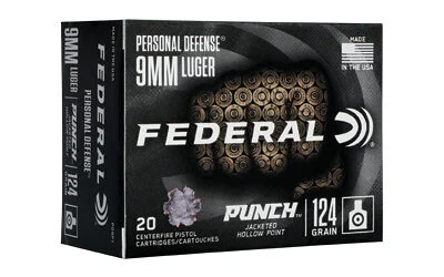 FED PUNCH 9MM 124GR PUNCH JHP 20/200 1 FED PUNCH 9MM 124GR PUNCH JHP 20/200