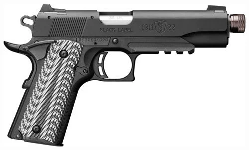 BROWNING 1911-22 COMPACT SUPPR - READY W/ RAIL 22LR 4.25" G10 1 BROWNING 1911-22 COMPACT SUPPR - READY W/ RAIL 22LR 4.25" G10