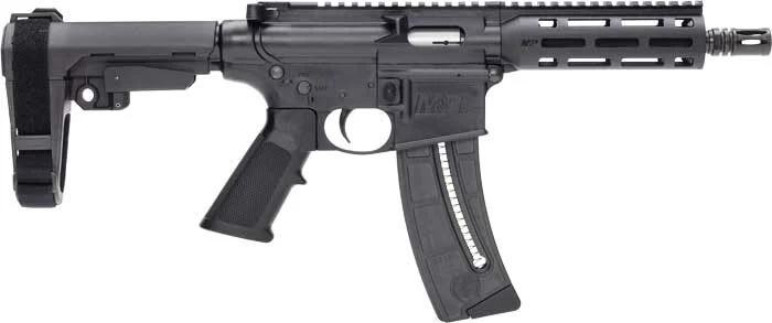 S&W M&P15-22 PISTOL 22LR 8" - 25-SH W/ADJ ARM BRACE BLACK 1 S&W M&P15-22 PISTOL 22LR 8" - 25-SH W/ADJ ARM BRACE BLACK