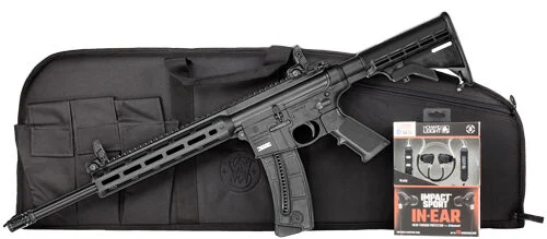 S&W M&P15-22 SPORT 22LR 16.5" - 25-SH W/ EAR BUDS & CASE BLK 1 S&W M&P15-22 SPORT 22LR 16.5" - 25-SH W/ EAR BUDS & CASE BLK