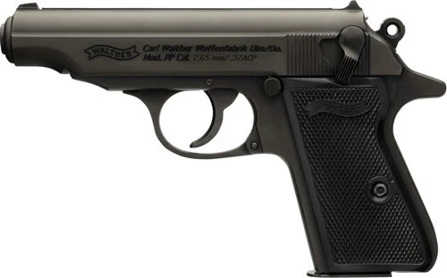 WALTHER PP 32ACP BLACK 8RD - BLACK SYNTHETIC GRIPS 2 WALTHER PP 32ACP BLACK 8RD - BLACK SYNTHETIC GRIPS - Image 2