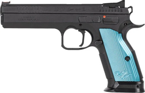 CZ TS2 SA 9MM FS 20-SHOT - BLACK POLYCOAT BLUE GRIP 1 CZ TS2 SA 9MM FS 20-SHOT - BLACK POLYCOAT BLUE GRIP