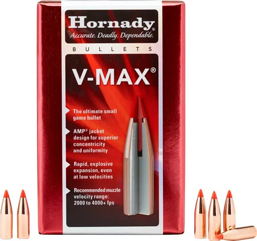 HORNADY BULLETS 17 CAL .172 - 25GR V-MAX 100CT 40BX/CS 1 HORNADY BULLETS 17 CAL .172 - 25GR V-MAX 100CT 40BX/CS