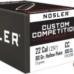NOSLER BULLETS 22 CAL .224 - 80GR HP-BT CUSTOM COMP. 100CT 2 N25116 1