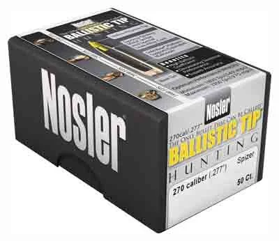 NOSLER BULLETS 270 CAL .277 - 130GR BALLISTIC TIP 50CT 1 NOSLER BULLETS 270 CAL .277 - 130GR BALLISTIC TIP 50CT