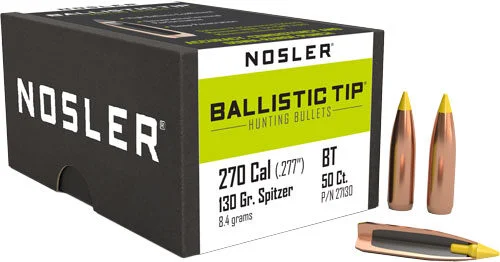 NOSLER BULLETS 270 CAL .277 - 130GR BALLISTIC TIP 50CT 2 NOSLER BULLETS 270 CAL .277 - 130GR BALLISTIC TIP 50CT - Image 2