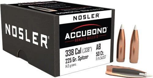 NOSLER BULLETS 338 CAL .338 - 225GR ACCUBOND 50CT 1 NOSLER BULLETS 338 CAL .338 - 225GR ACCUBOND 50CT