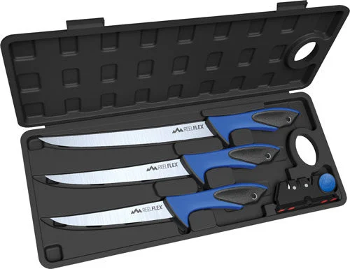 OUTDOOR EDGE REEL FLEX PAK 5 - PIECE SET W/3 FILLET KNIVES 1 OUTDOOR EDGE REEL FLEX PAK 5 - PIECE SET W/3 FILLET KNIVES