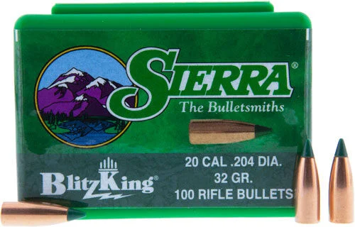 SIERRA BULLETS .20 CAL .204 - 32GR BLITZKING 100CT 1 SIERRA BULLETS .20 CAL .204 - 32GR BLITZKING 100CT