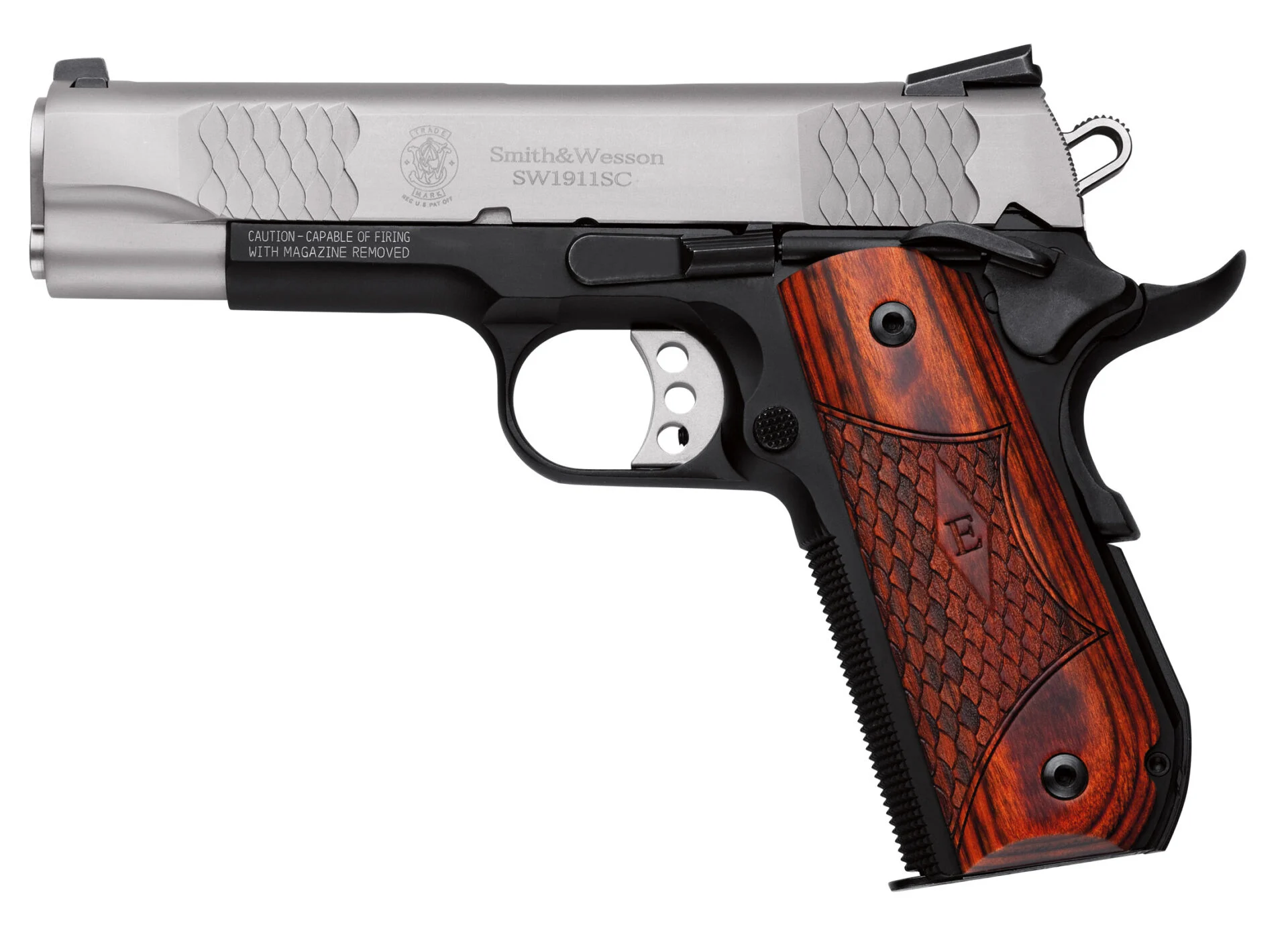 SMITH AND WESSON SW1911SC 45A 4.25" SS NS E-SER 1 SMITH AND WESSON SW1911SC 45A 4.25" SS NS E-SER