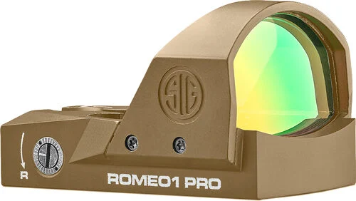SIG REFLEX SIGHT ROMEO1 PRO - 6MOA DOT 1X30 STEEL SHROUD FDE 1 SIG REFLEX SIGHT ROMEO1 PRO - 6MOA DOT 1X30 STEEL SHROUD FDE
