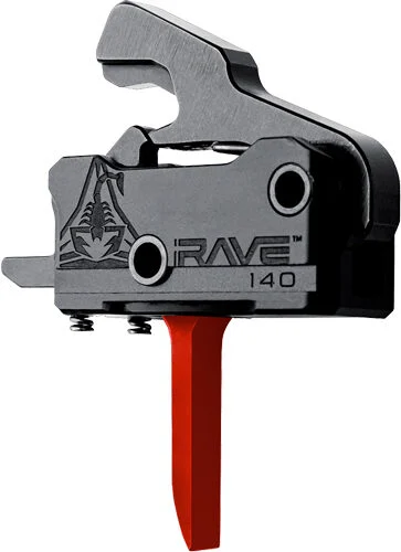RISE TRIGGER RAVE 140 FLAT SST - RED 3.5LB AR-15 W/ WALK PINS 1 RISE TRIGGER RAVE 140 FLAT SST - RED 3.5LB AR-15 W/ WALK PINS