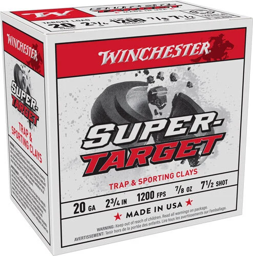 WINCHESTER TARGET 20GA 2.75" - 7/8OZ #7.5 250RD CASE 1 WINCHESTER TARGET 20GA 2.75" - 7/8OZ #7.5 250RD CASE