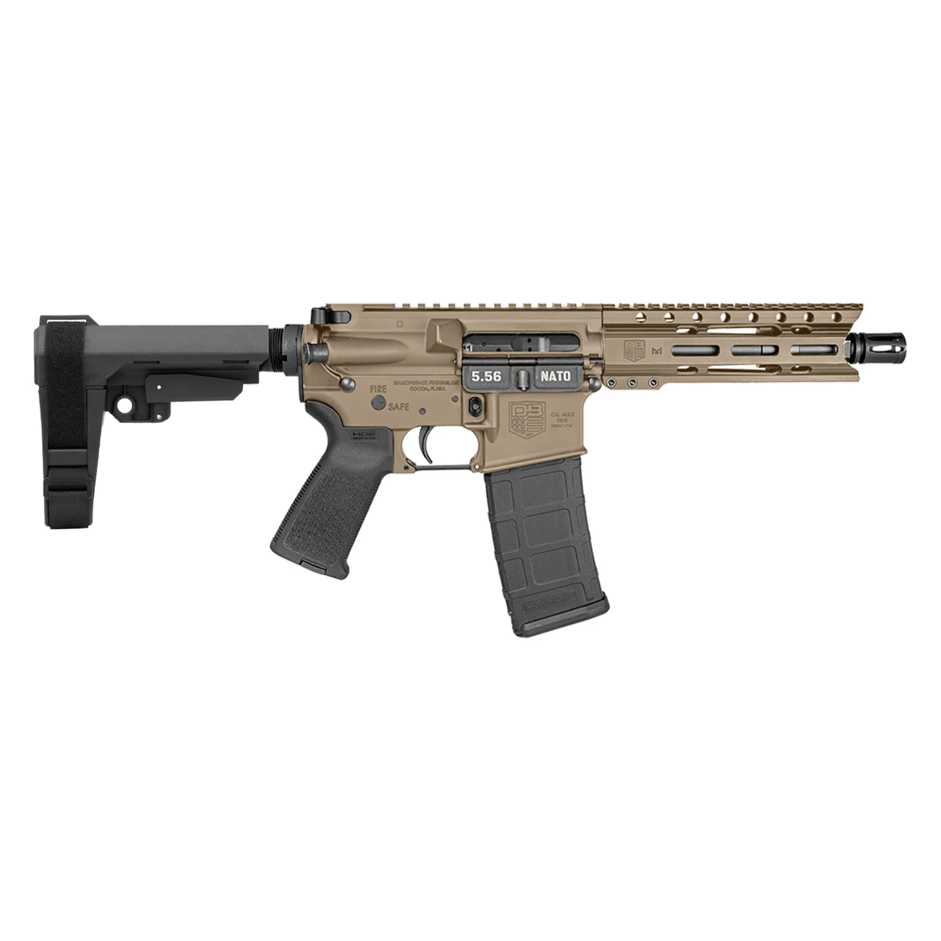 DIAMONDBACK FIREARMS DB-15 PIST 5.56MM FDE 7" SBA3 1 DIAMONDBACK FIREARMS DB-15 PIST 5.56MM FDE 7" SBA3