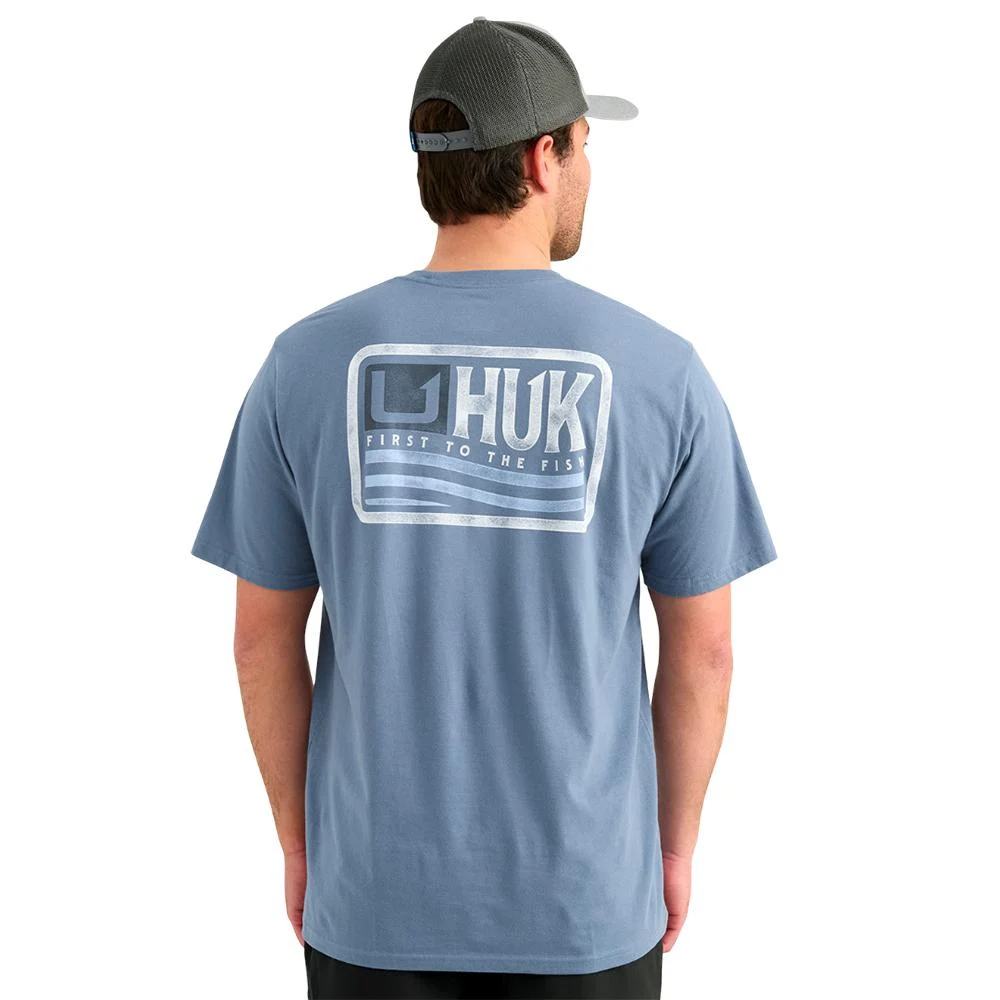 Huk Born Wave Short Sleeve Shirt Stormy Blue 2XL 1 Huk Born Wave Short Sleeve Shirt Stormy Blue 2XL