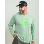 Huk Icon Crew Long Sleeve Shirt Fog Green L 2 https3A2F2Fmedia.chattanoogashooting.com2Fimages2Fproduct2FATH1200573315L2FATH1200573315 1