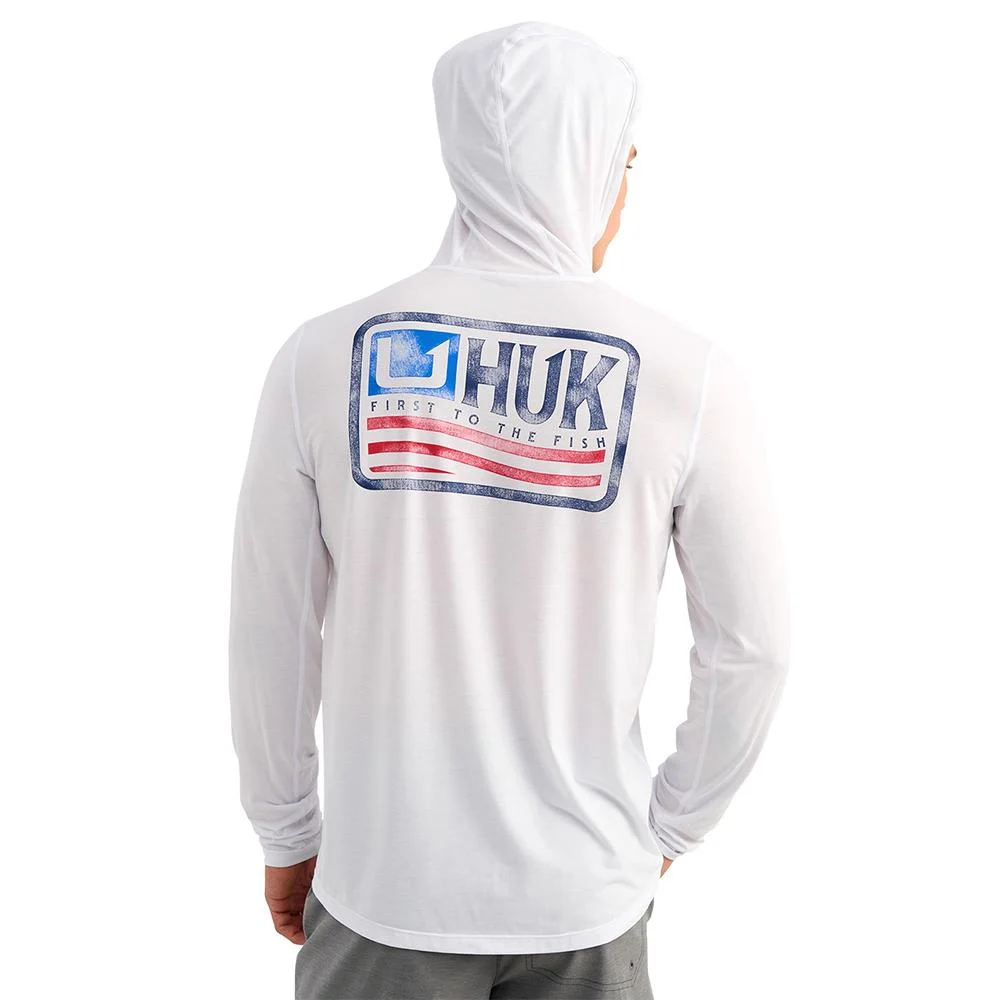 Huk Drift Long Sleeve Hoodie White L 1 Huk Drift Long Sleeve Hoodie White L