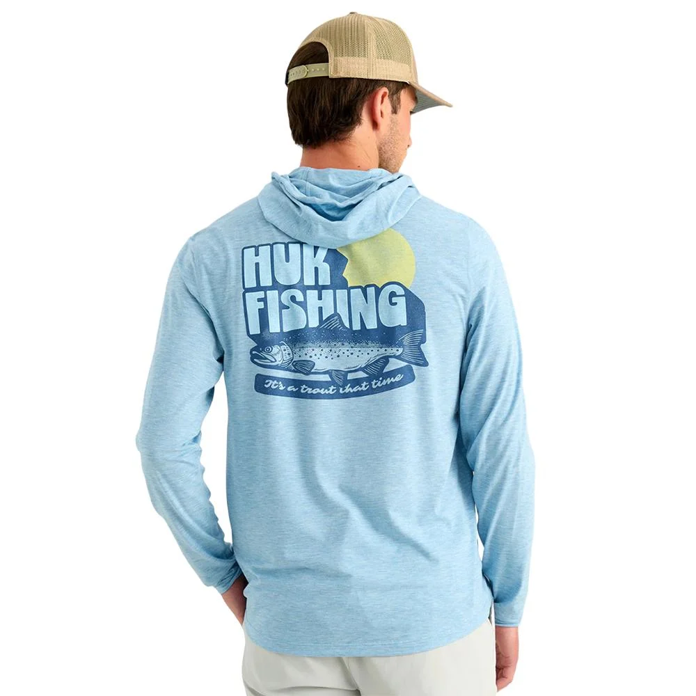 Huk Drift Long Sleeve Hoodie Shipyard Heather L 1 Huk Drift Long Sleeve Hoodie Shipyard Heather L
