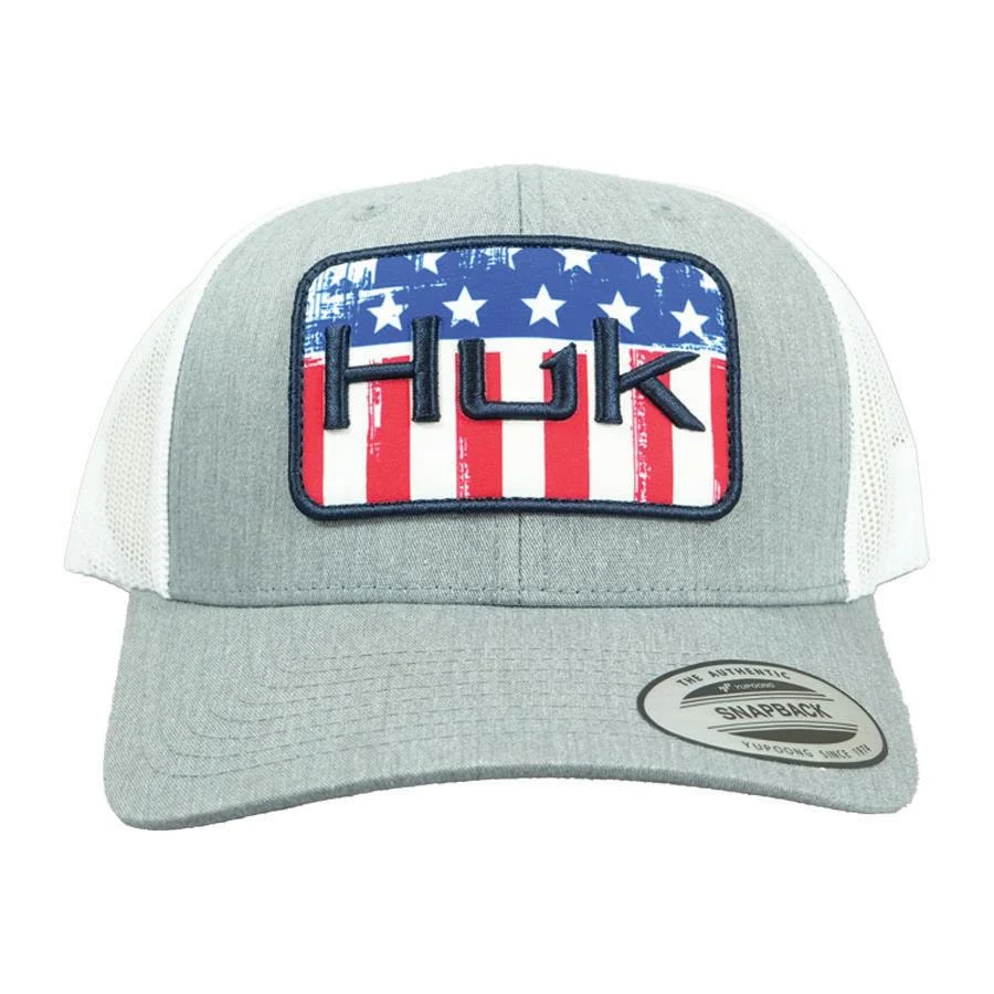 Huk Salute Trucker Hat Heather Grey 1 Huk Salute Trucker Hat Heather Grey