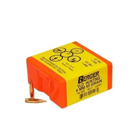 Berger Match Grade Hunting Bullets 6mm .243" 95 gr VLD Hunter 100/rd 1 Berger Match Grade Hunting Bullets 6mm .243" 95 gr VLD Hunter 100/rd