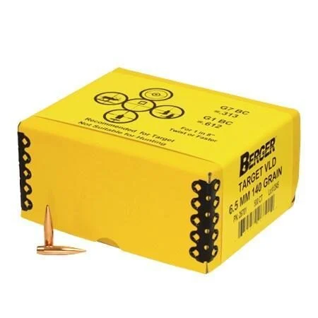 Berger Match Grade Target Bullets 6.5mm .264" 140 gr VLD Target 500/ct 1 Berger Match Grade Target Bullets 6.5mm .264" 140 gr VLD Target 500/ct