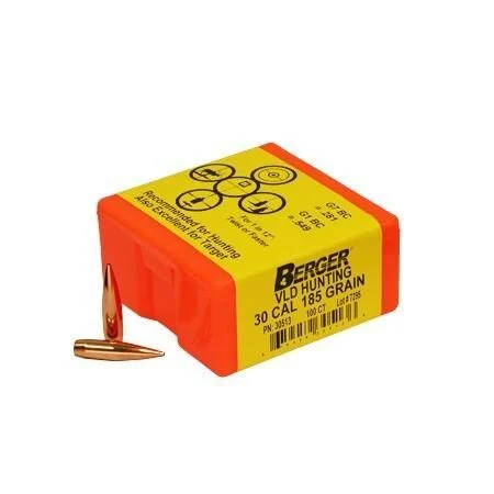 Berger Match Grade Hunting Bullets .30 cal .308" 185 gr VLD Hunter 100/ct 1 Berger Match Grade Hunting Bullets .30 cal .308" 185 gr VLD Hunter 100/ct